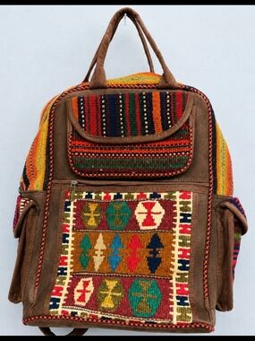 Vintage Handwoven Handcrafted Kilm Backpack